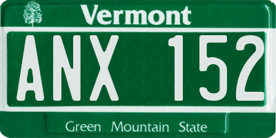 VT license plate ANX152