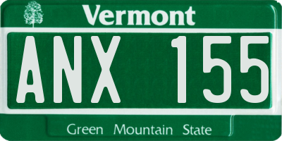 VT license plate ANX155