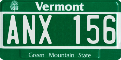 VT license plate ANX156