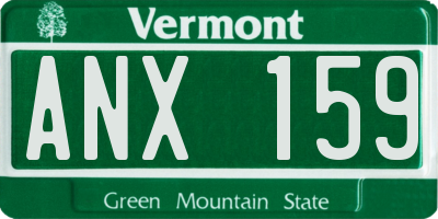 VT license plate ANX159