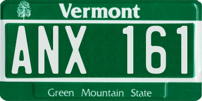 VT license plate ANX161