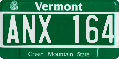 VT license plate ANX164
