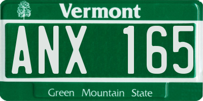 VT license plate ANX165