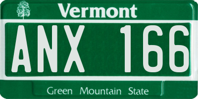VT license plate ANX166