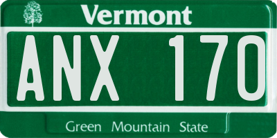 VT license plate ANX170