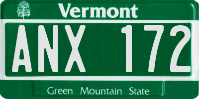 VT license plate ANX172