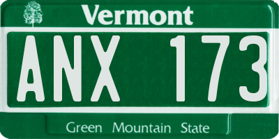 VT license plate ANX173