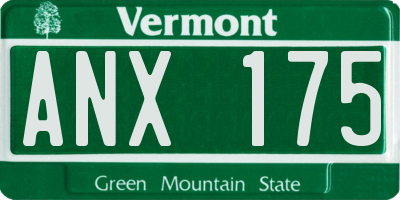 VT license plate ANX175