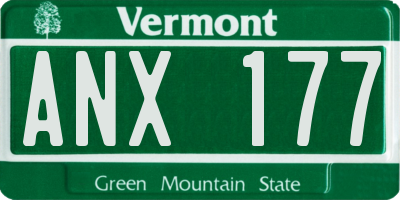 VT license plate ANX177