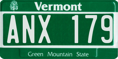 VT license plate ANX179
