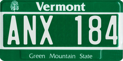 VT license plate ANX184