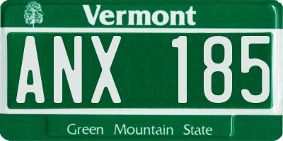 VT license plate ANX185