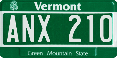 VT license plate ANX210