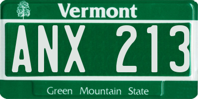 VT license plate ANX213