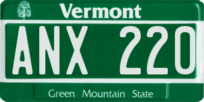 VT license plate ANX220