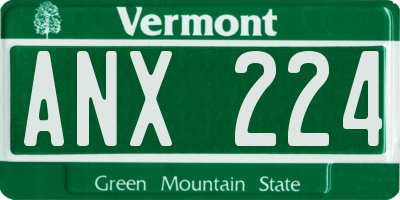 VT license plate ANX224