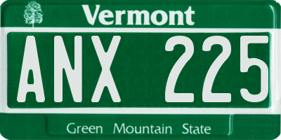 VT license plate ANX225