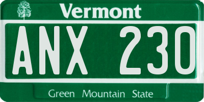 VT license plate ANX230