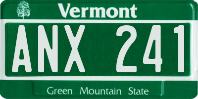 VT license plate ANX241