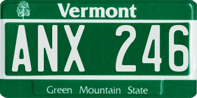VT license plate ANX246