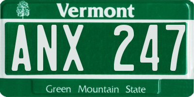 VT license plate ANX247