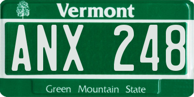 VT license plate ANX248
