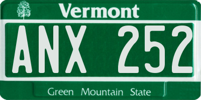 VT license plate ANX252