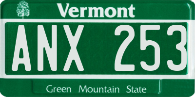 VT license plate ANX253