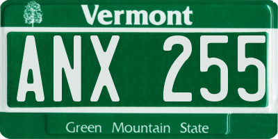 VT license plate ANX255