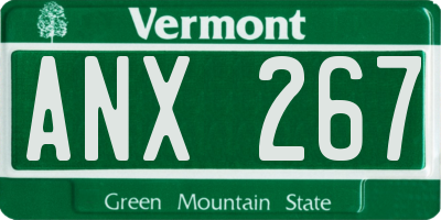 VT license plate ANX267