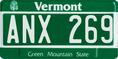 VT license plate ANX269