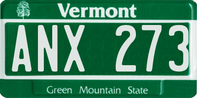 VT license plate ANX273