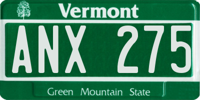 VT license plate ANX275