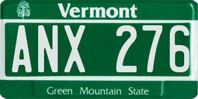 VT license plate ANX276