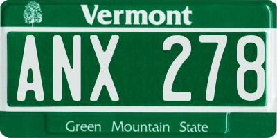 VT license plate ANX278