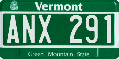VT license plate ANX291