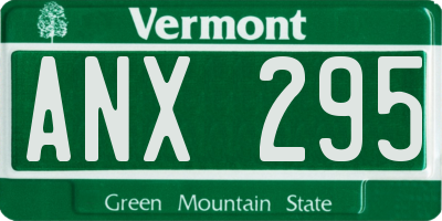 VT license plate ANX295