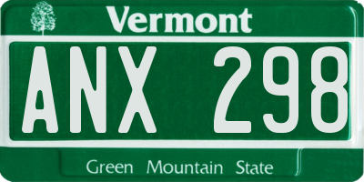 VT license plate ANX298