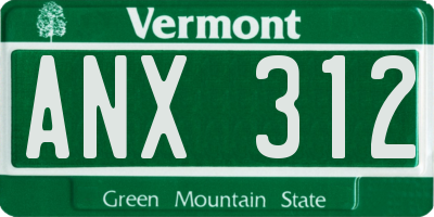 VT license plate ANX312