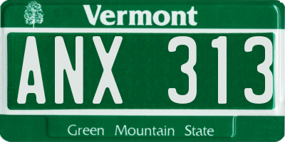 VT license plate ANX313