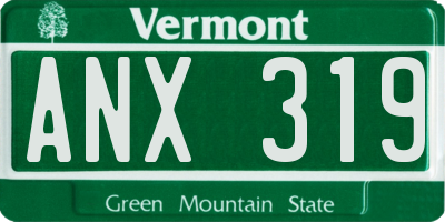 VT license plate ANX319