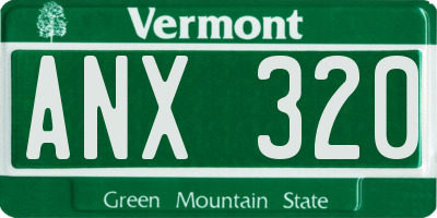 VT license plate ANX320