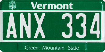 VT license plate ANX334