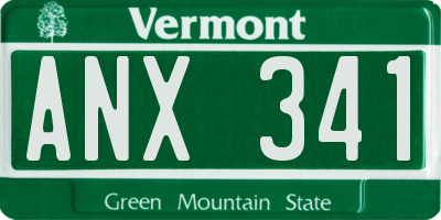VT license plate ANX341
