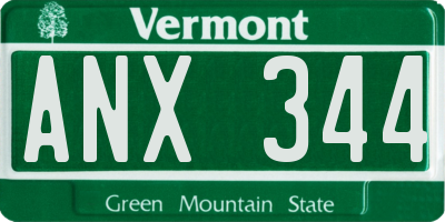 VT license plate ANX344