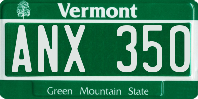 VT license plate ANX350