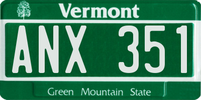 VT license plate ANX351