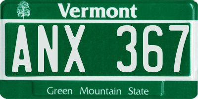 VT license plate ANX367