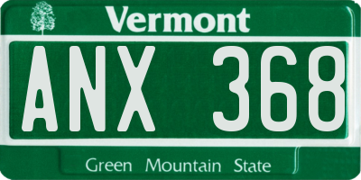 VT license plate ANX368