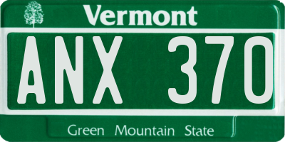 VT license plate ANX370